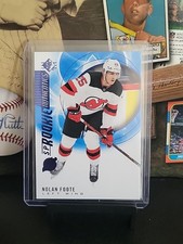 2020-21 SP Authentic Nolan Foote Blue Base Rookie Authentics Card #126 Devils. rookie card picture