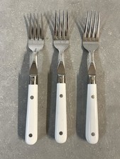 Lot of 3: Carnival Stainless & Plastic White Flatware Dinner Forks