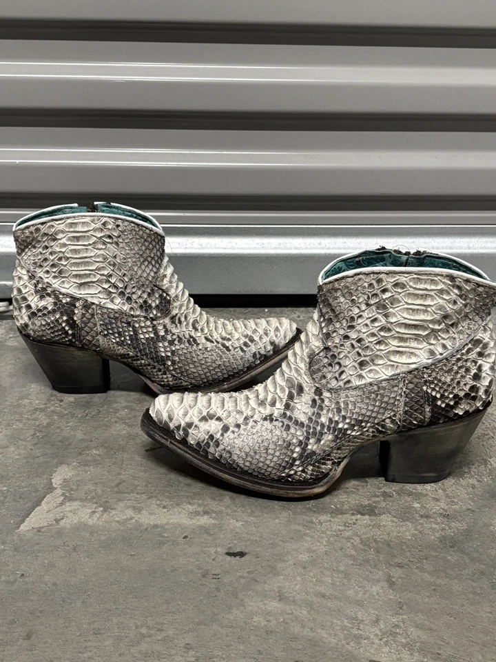 Botas de couro genuíno Coral Booties Python (7) - Imagem 3 de 4