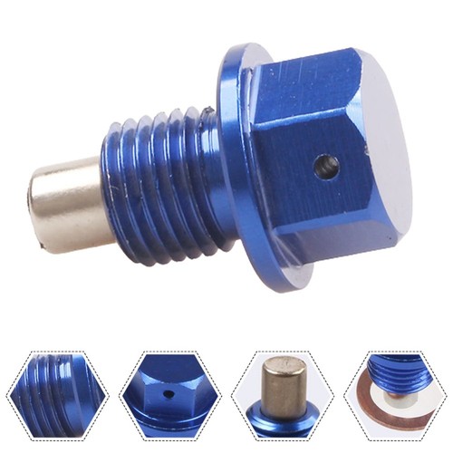 High Quality Screw Oil Pan Oil Change Pan Aluminum Alloy Anodized Blue Magnetic - Picture 7 of 8