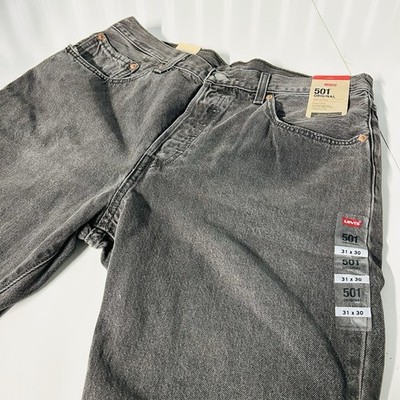 Levi's 501 Jeans Mens 31x30 Black Stonewash Straight Leg Button