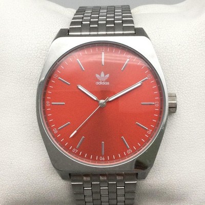 Adidas by Nixon Mens Watch 38mm Orange Dial M1 Stainless Steel New Battery