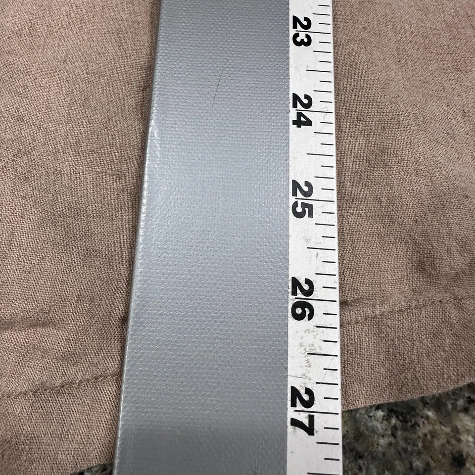 Kenneth Cole New York Shirt Mens XL Brown Linen Blend Short Sleeve Slim Fit - Image 4 of 4