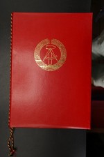 Urkunde Mappe Kampfgruppen 25 Jahre Gold 1979 Bad Freienwalde M&uuml;ller MdI DDR