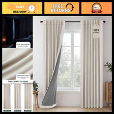 100 Blackout Curtains - Thermal Insulated Drapes, Light Blocking, 52"x84", Set