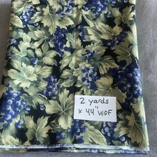 Ambrosia by Hoffman California blueberry and leaves fabric