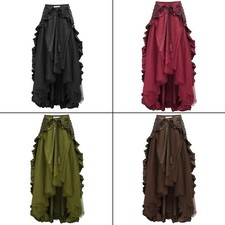 New Medieval Steampunk Gothic Wrap Skirt Victorian Ruffled Pirate Skirt Costume