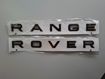 RANGE ROVER Emblem Vogue Sport Evoque Velar 3D Schriftzug SCHWARZ / CHROM