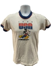 Mickey Mouse USA Vintage 1984 Olympics Disney Blue Ringer Kids XL