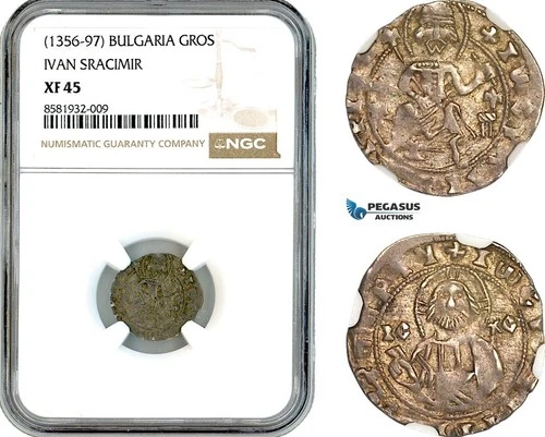 AL029, Bulgaria, Ivan Sracimir, Gros ND (1356-97) Silver, NGC XF45