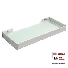 Bathroom Shelves,11.8 inch Glass Shelves for Bathroom Wall Brushed Nickel