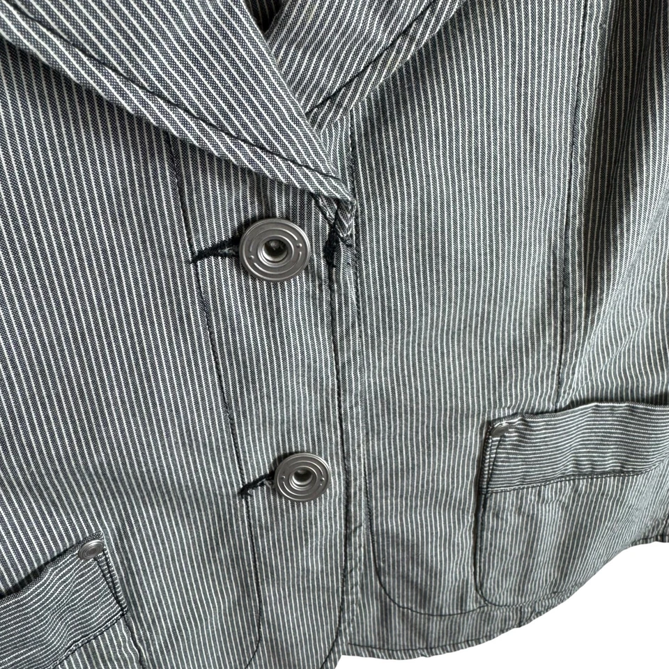 Blazer Tribal Elastizado-Extensible Gris A Rayas Mezcla de Algodón Para Mujer Talla 16 Foto 4 de 4