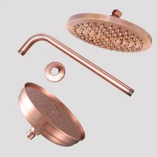 Antique Red Copper Round Rainfall Rain Bathroom Shower Head Shower Arm hwzh374