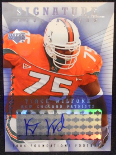 2004 Vince Wilfork Upper Deck Firma Fondazioni RC AUTO.....Patrioti