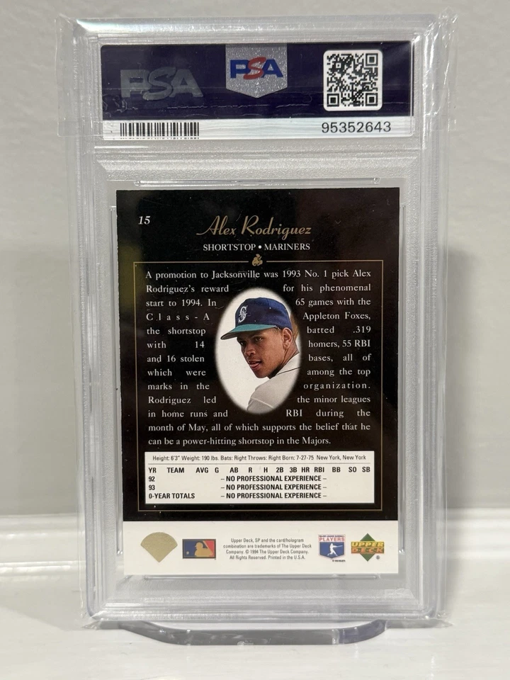 Alex Rodriguez AUTO 1994 Upper Deck SP #15 Foil Rookie PSA AUTHENTIC RC HOF - Image 4 of 4