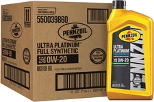 Pennzoil Ultra Platinum Full Synthetic 0W-20 Motor Oil, 1 Quart (6 Pack)