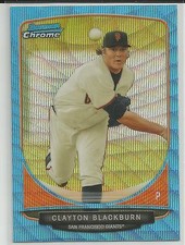 Clayton Blackburn San Francisco Giants 2013 Bowman Blue Wave Refractor