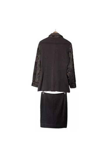 Y2K Gianfranco Ferre Brown Suit Skirt Jacket I 44 42 0906 - Picture 5 of 5
