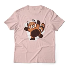 Happy Red Panda Cute Animal Graphic T-Shirt Lightweight Cotton Tee