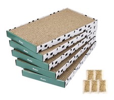 5PCS Cat Scratcher Cardboard Pad with Box Durable Reversible Lounge Bed