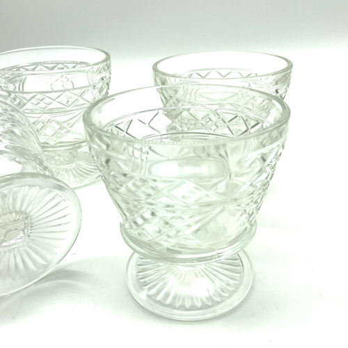 4 Hazel Atlas Glass GOTHIC Big Top Peanut Butter Clear footed Sherbet Glasses - Picture 3 of 4