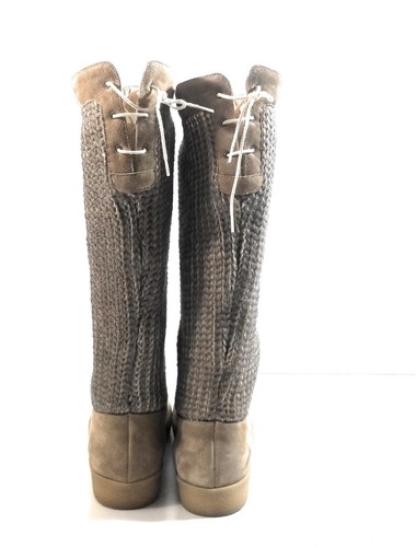 Kate Spade New York Women Beige Brown Suede Knit Tall Cardy Boots Size 10 Italy - Picture 7 of 9