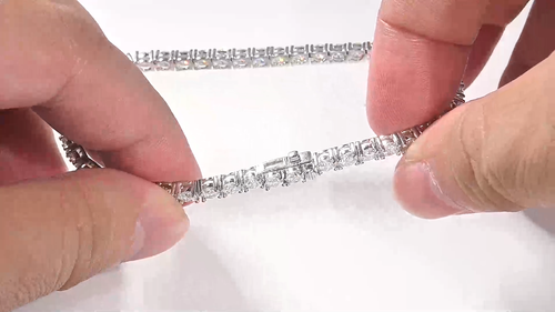 3.5mm Moissanite Tennis Bracelet Men 925 Sterling Silver 18K White Gold Overlay - Video 1 of 1