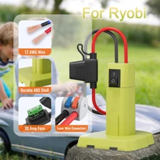 For Power Wheel Battery Adapter with Fuse&Switch 12 AWG for Ryobi 18V Battery