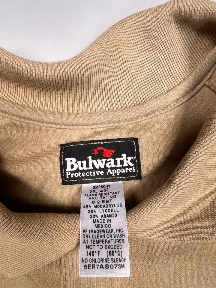 Bulwark FR Polo Shirt Flame Resistant Short Sleeve NFPA 2112 Men’s 2XL