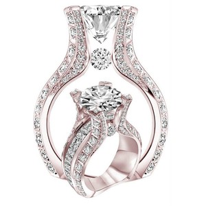 sapphire 18k plated engagement ring rose gold