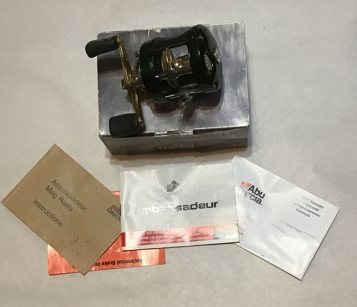 Abu Ambassadeur 5600C5 Mag-X Green Reel Excellent In Box lot Abu Ambassadeur 5600C5 Mag-X Green Reel Excellent In Box lot
