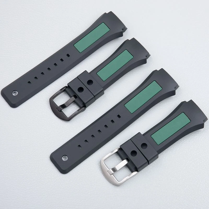 Bracelet en caoutchouc noir doux 30 x 21 mm avec boucle broche convient aux montres modèles Gucci YA137