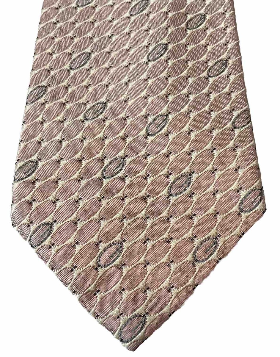Authentic GUCCI Vintage Tie Necktie Logo Pattern Silk Pink  display picture 1