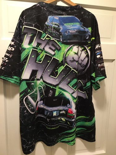 Rare Honda Racing The HULK Men’s T Shirt Size XXL? All Over Pattern Showtime Now - Picture 8 of 13