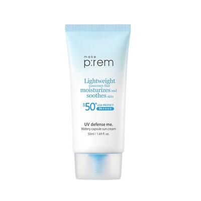 MAKE P:REM UV Defense Me Watery Capsule Sun Cream 50ml SPF50+ PA++++ K-Beauty