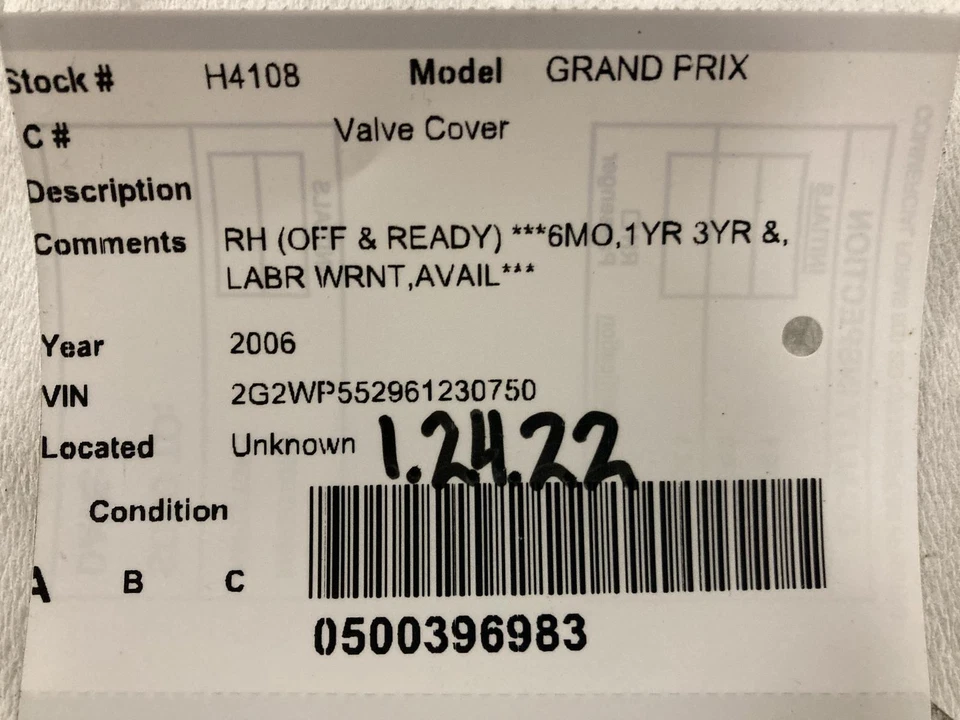 Used Engine Valve Cover fits: 2006 Pontiac Grand prix Valve Cover Grade A - Image 3 of 4