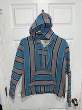 Original Senor Lopez Hoodie Men s Size Small Pullover Poncho Rug Long Sleeve