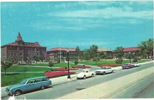 Cars Along The Historic Oval of Purdue University, Lafayette, Indiana Postcard
