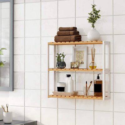 Badregal Badezimmerregal Bambus-Regal naturfarben-wei BCB13WN | eBay.de