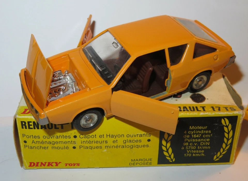 Dinky Toys Meccano Francia Made IN Spagna 02/1976 Renault 17 Ts Rif. 1451 1/43 - Immagine 2 di 4