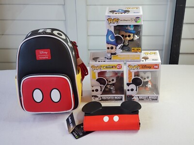 Loungefly Disney Mickey Oh Boy Mini Backpack, Wallet, Hot Topic Exclusive 