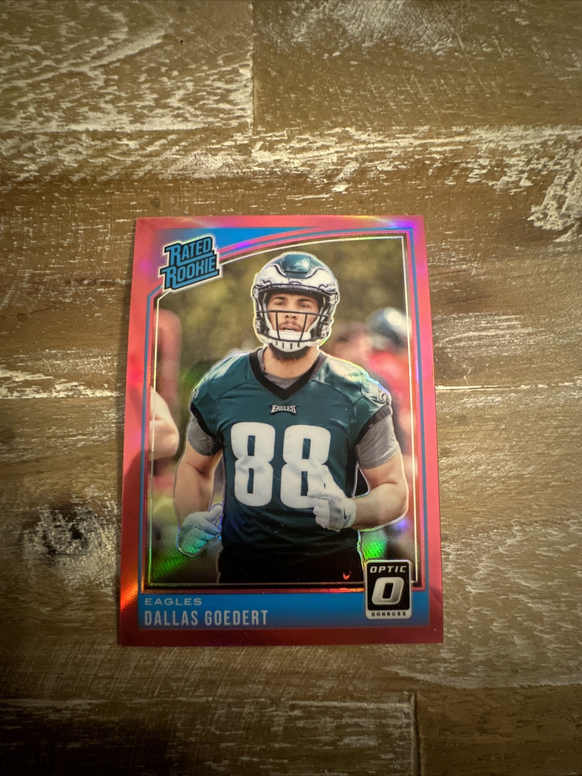 2018 Donruss Optic DALLAS GOEDERT Pink Prizm Rated Rookie RC #197 Eagles