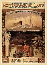 Rotterdamsche Lloyd &Auml;gypten Ceylon Sumatra Java Dampfschifffahrt Plakate A3 308