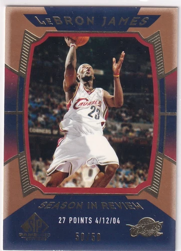 2005 Upper Deck SP Game-Used NBA No 159 LeBron James Season In Review Gold 50/50