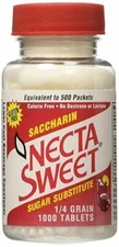 Necta Sweet Sugar Substitute Saccharin Gluten Free Calorie Free Tablets 1000 ct