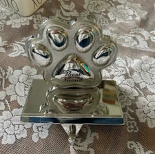 Paw Best Friend Dog Stocking Holder Christmas Holiday Mantel Hook 5x6 Silver S07