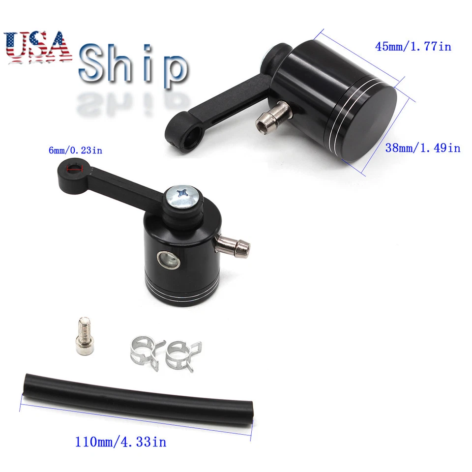 Embrague de freno delantero CNC negro motocicleta cilindro de agradecimiento líquido depósito aceite taza Foto 3 de 4