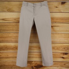Lee Dress Pants Relaxed Fit Straight Leg Mid Rise Womens 10 Brown Wrinkle Free