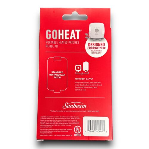 Neu & versiegelt Sunbeam GoHeat tragbares beheiztes Nachfüllset (2) Pflaster wiederverwendbar - Bild 3 von 3