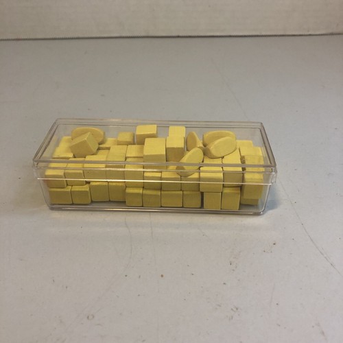 Risk Vintage Giallo Legno 72 Cubi e 5 Ovali Gioco Pezzi 1968 Ricambio - Foto 4 di 4